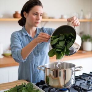 Boiling palak 