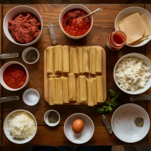 Ingredients for Lasagna with Cottage Cheese