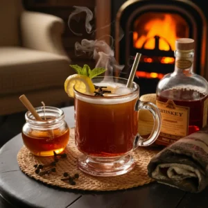 Hot toddy with whiskey