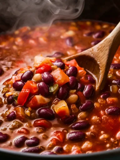 Mixing Vegetarian Chili