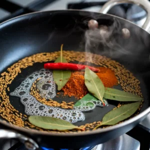 Add oil on pan then add whole spice