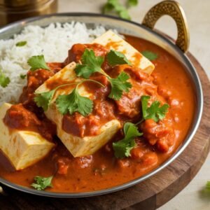 Butter paneer with rice 