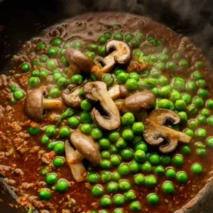 Adding Matar Mushroom on Gravy