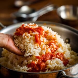 mixing Tomatoes and Rice