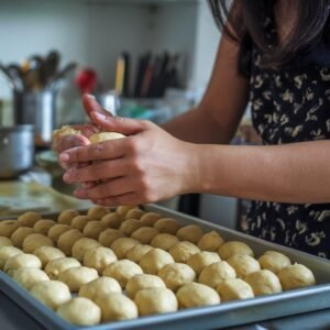 making rolls of gulab jamun