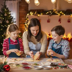 Full Family Making Christmas Cookies